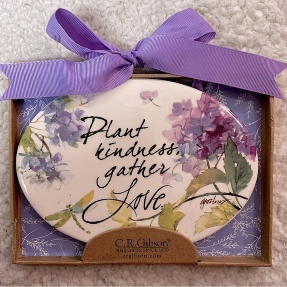 C.R. Gibson “Plant Kindness Gather Love” Decorative Ceramic Trivet